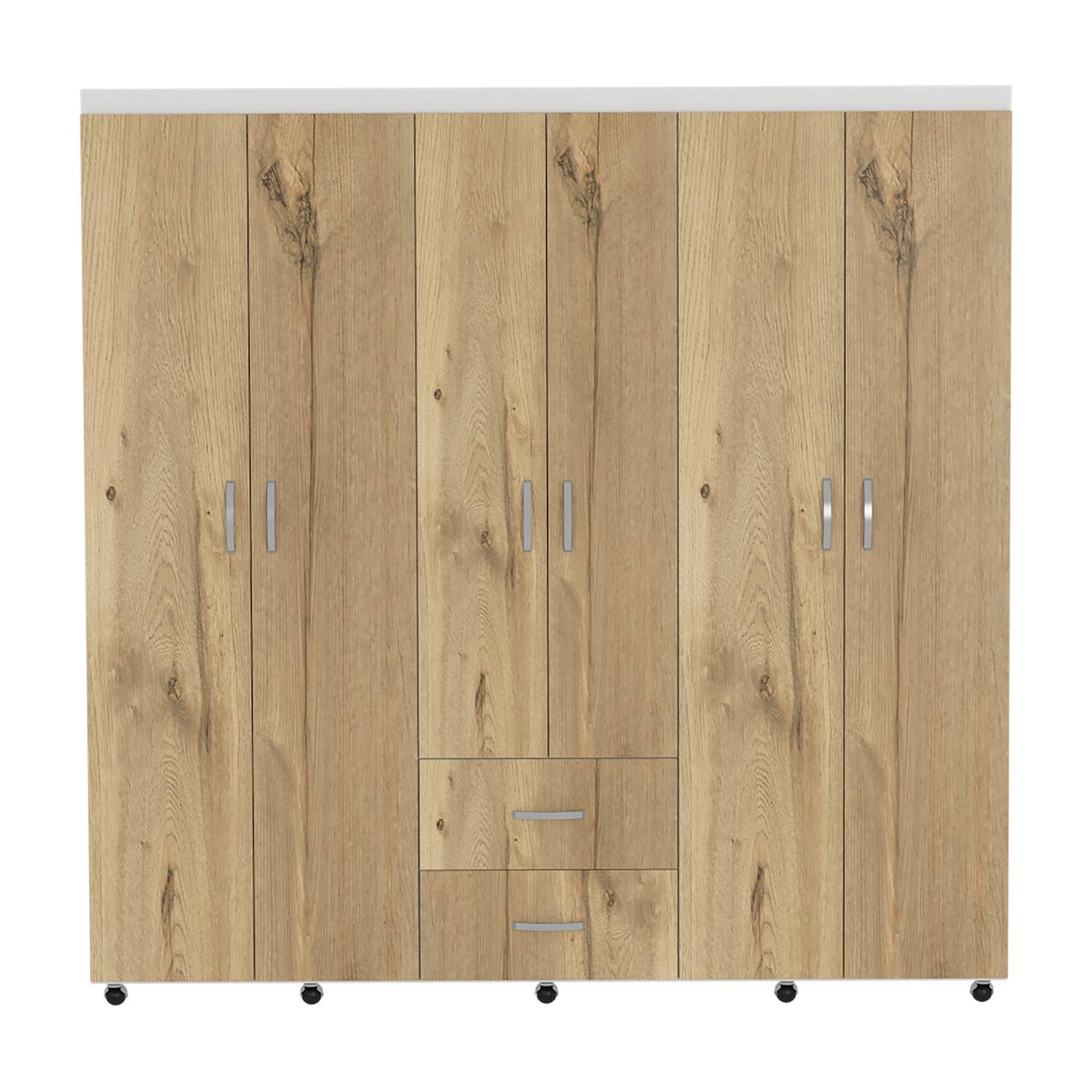 Closet Bariloche Duna 200 cm con Seis Puertas, Dos Cajones y Rodachinas - Closets | Bylmo