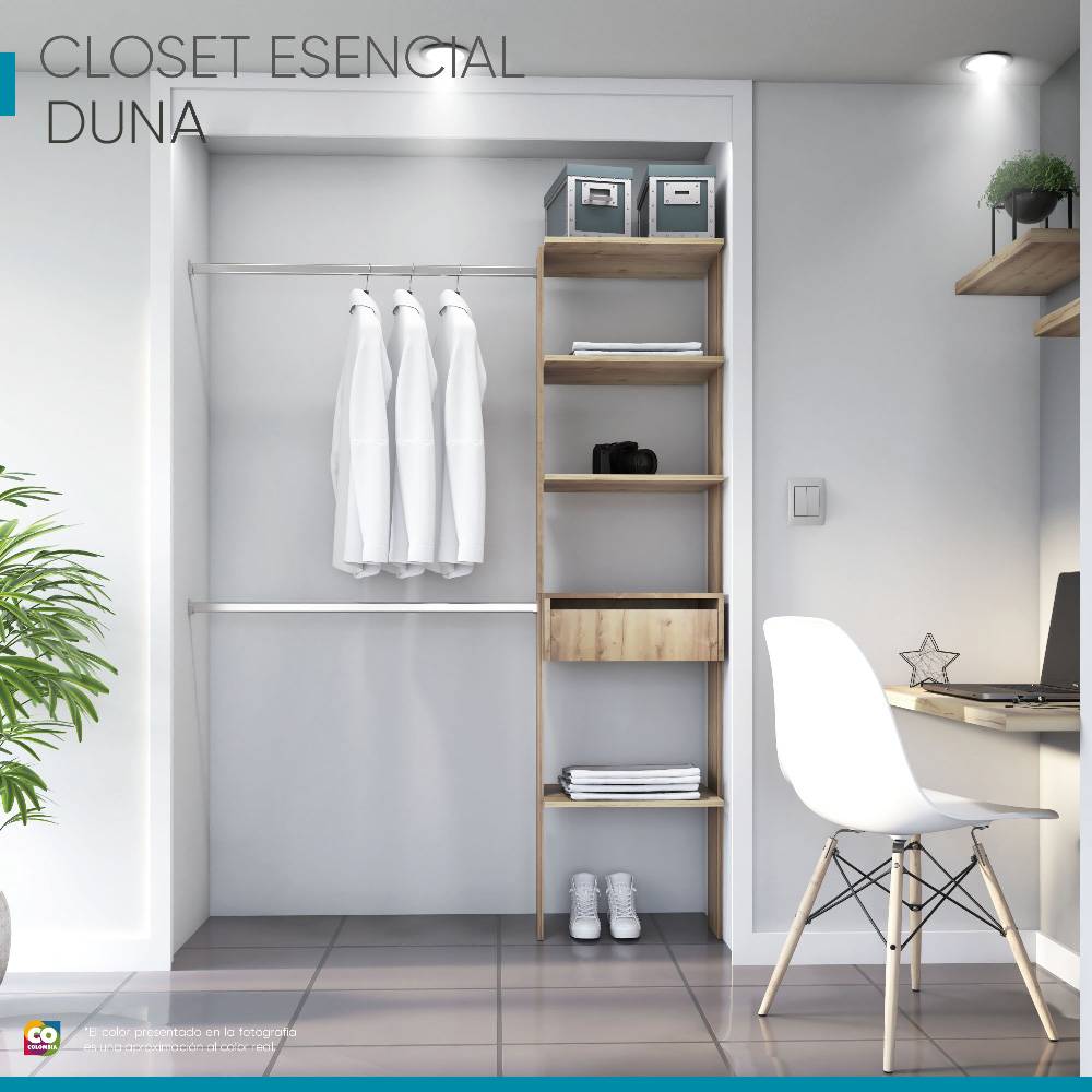 Closet Duna 50x190cm con 1 Cajones con 4 Entrepaños - Closets | Bylmo