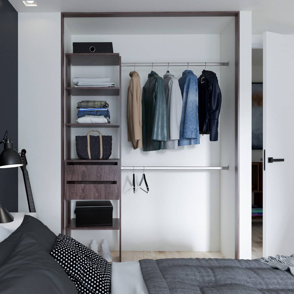 Closet Coñac 148x190cm con 2 Cajones con 4 Entrepaños - Closets | Bylmo