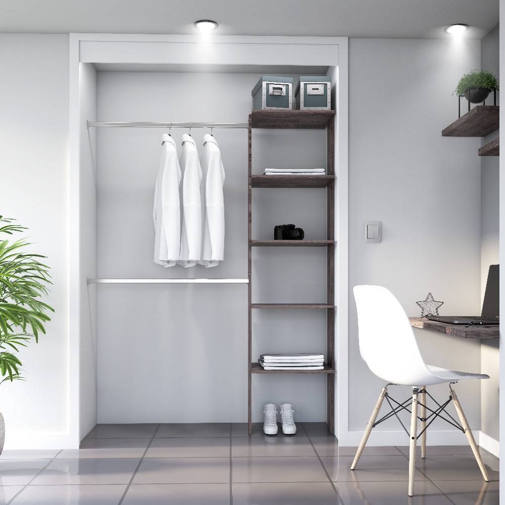Closet Coñac 50x190cm sin Cajones con 5 Entrepaños - Closets | Bylmo