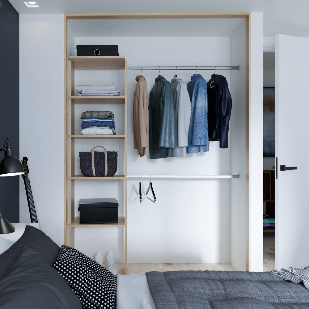 Closet Duna 50x190cm sin Cajones con 5 Entrepaños - Closets | Bylmo