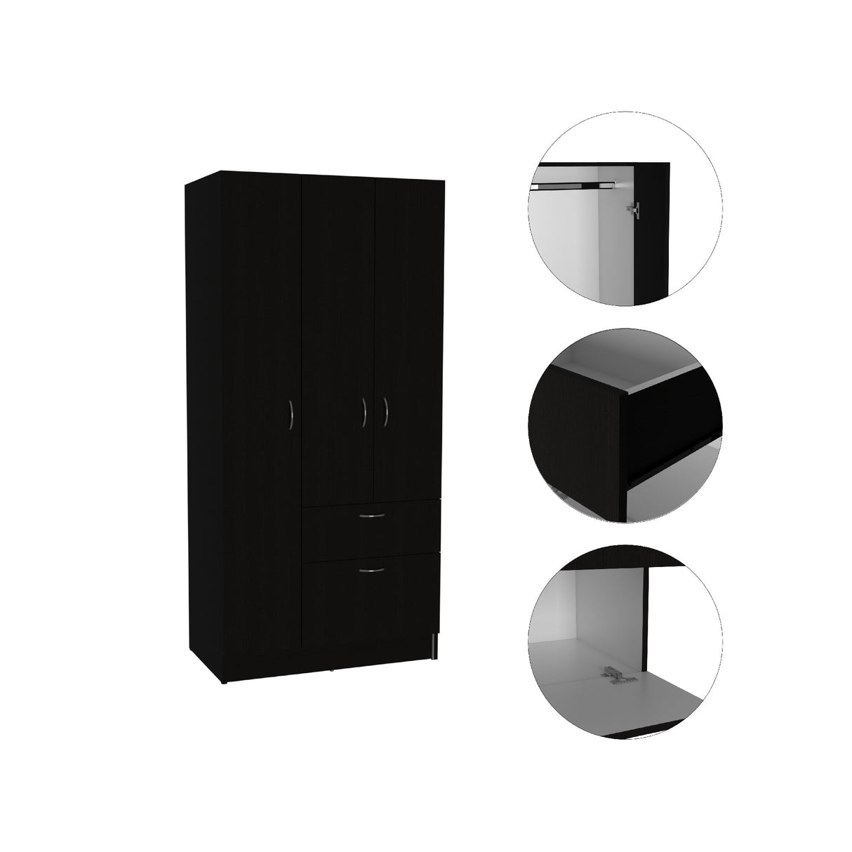 Closet Vegas Wengue 82x171cm con 1 Cajones con 4 Entrepaños - Closets | Bylmo