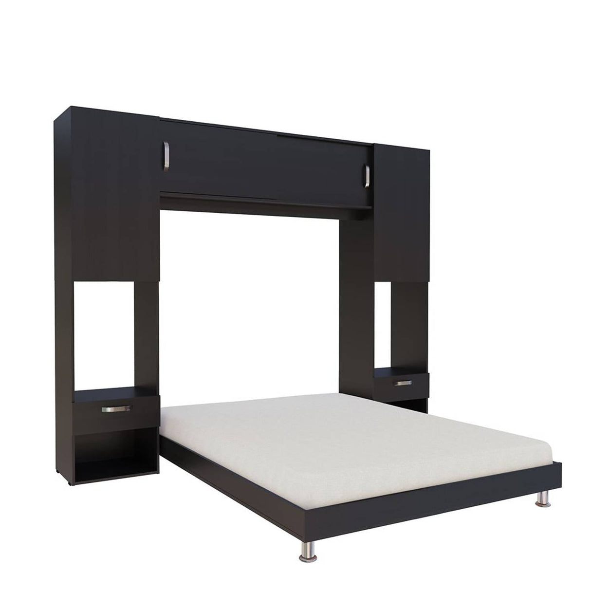 Combo Cama y Mesa de Noche Alcala Wengue 244x200cm para Colchón Doble 140 X 190 Cm - Camas | Bylmo