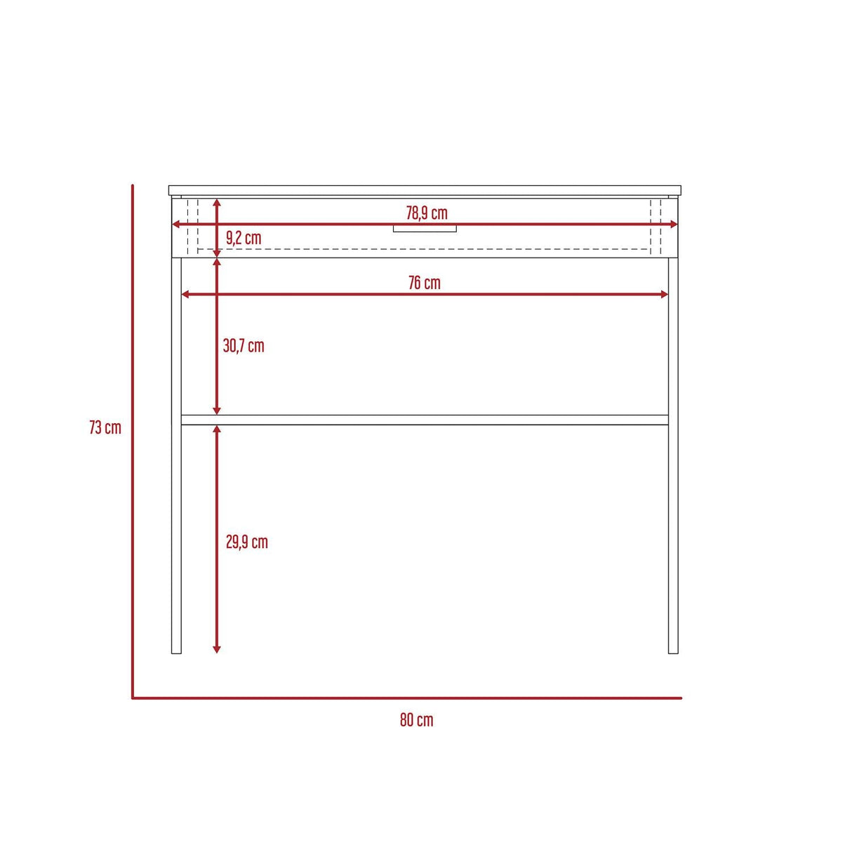 Escritorio 80C Wengue 80x73.6cm Con Un Cajón y con Organizador de Libros - Escritorios | Bylmo