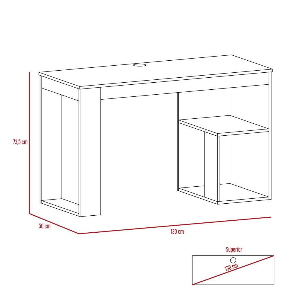 Escritorio Astana Bardolino 120 cm con Entrepaños - Escritorios | Bylmo