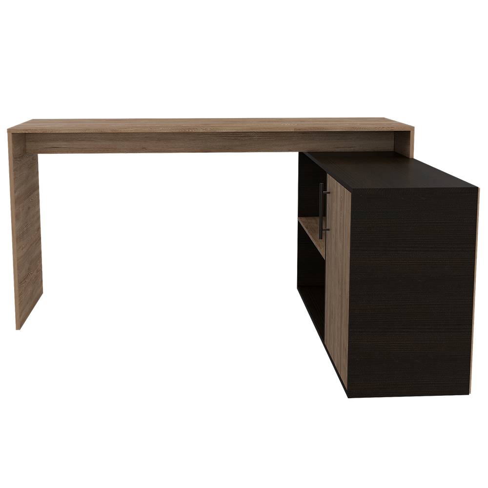 Escritorio en L Bilbao Miel 151.5x116.5cm sin Cajones y con Organizador de Libros - Escritorios y Archivadores | Bylmo