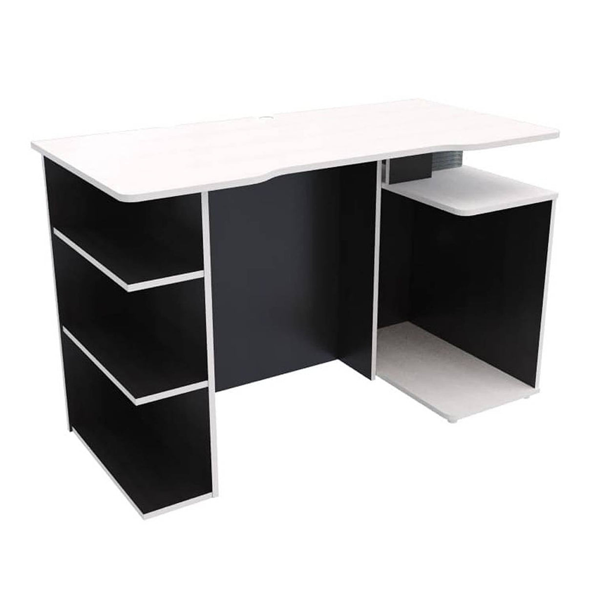 Escritorio Gamer Trinity Wengue y Blanco 120 cm Transformable - Escritorios y Archivadores | Bylmo