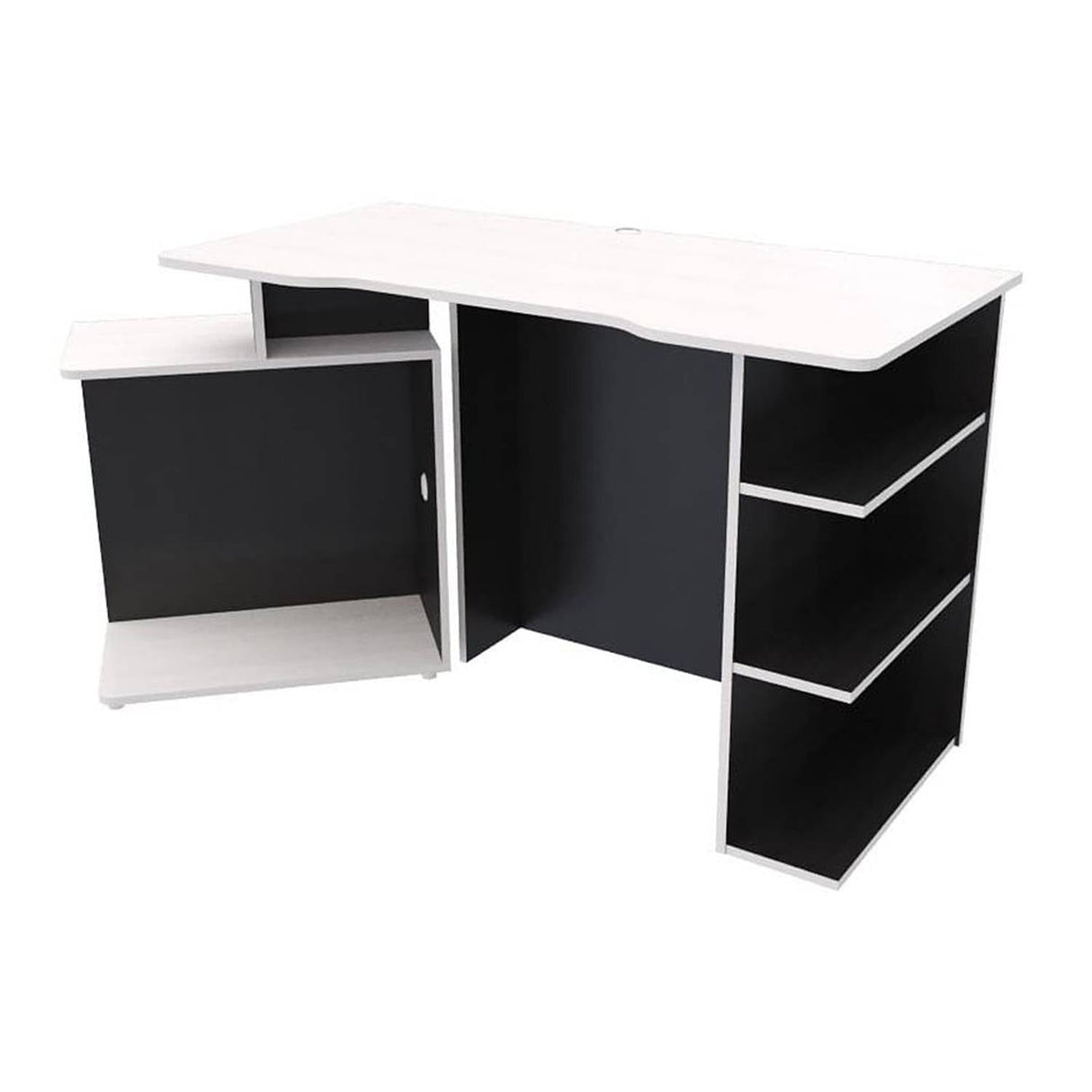 Escritorio Gamer Trinity Wengue y Blanco 120 cm Transformable - Escritorios y Archivadores | Bylmo