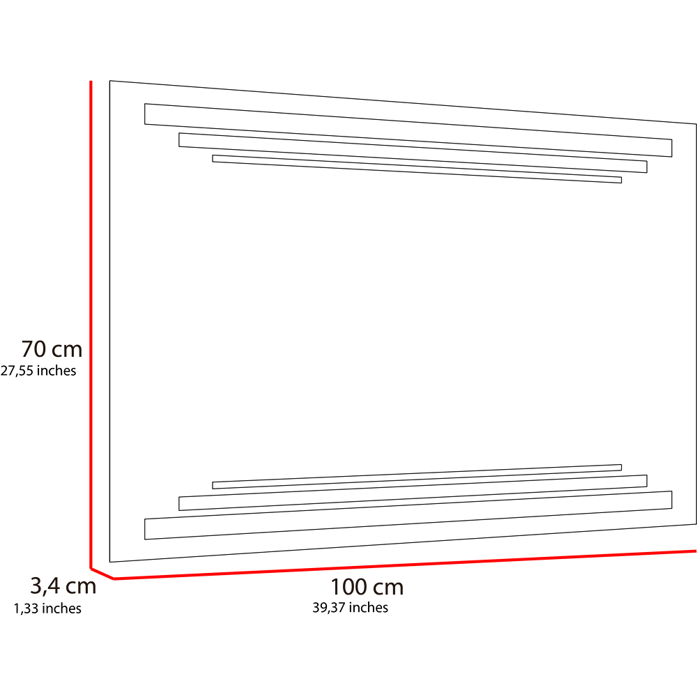 Espejo de Baño Led Touch Baru Plateado 100x70cm Rectangular con Sandblasting - Espejos de Baño | Bylmo