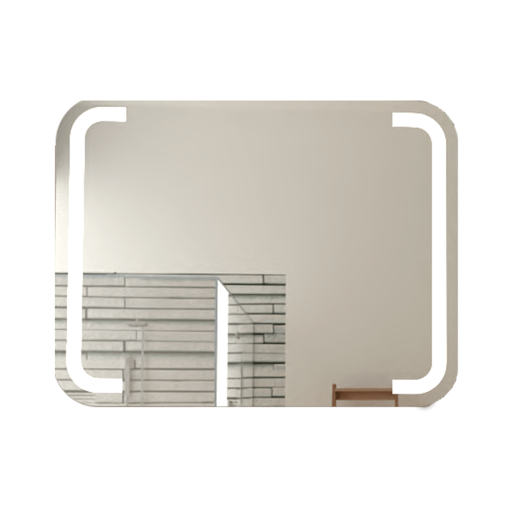 Espejo de Baño Led Brown Plateado 90x70cm Rectangular con Sandblasting - Espejos de Baño | Bylmo