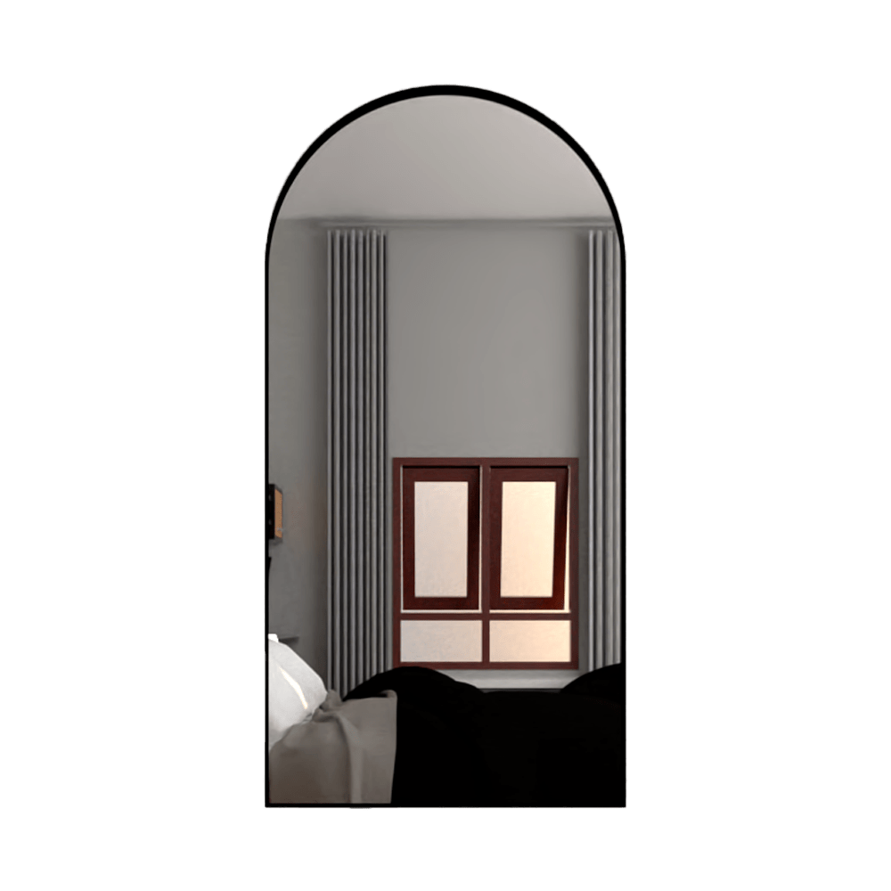 Espejo de Pared Dalton Plateado 60x120cm Arco Superior con Marco Metalico - Espejos Decorativos | Bylmo