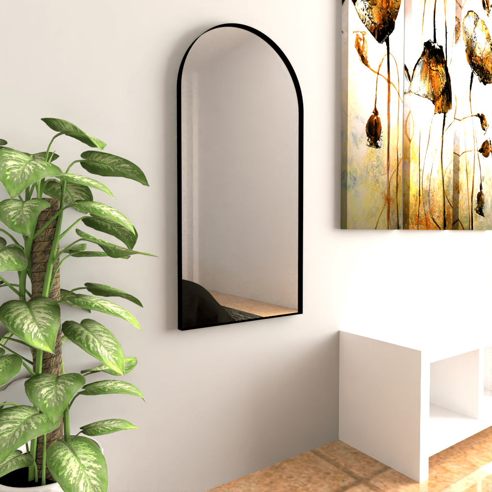 Espejo de Pared Goliat Plateado 45x90cm Rectangular con Marco Metalico - Espejos Decorativos | Bylmo