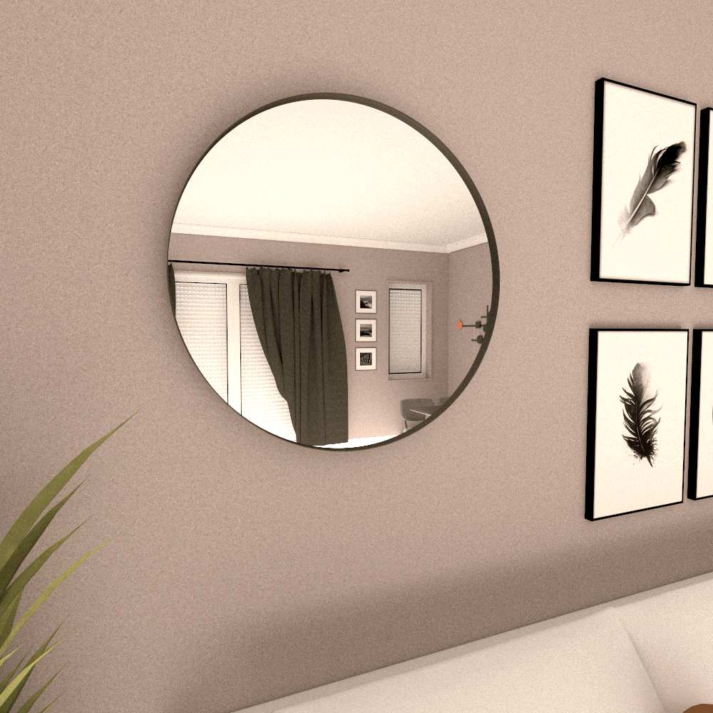 Espejo de Pared Lisboa Plateado 80x80cm Redondo con Marco Metalico - Espejos Decorativos | Bylmo