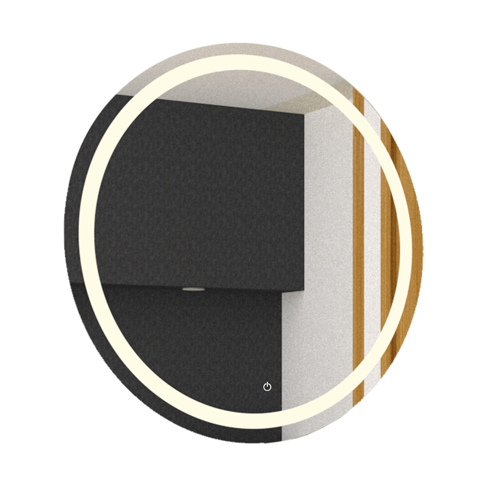 Espejo de Baño Malibu Plateado 80x80cm Redondo y con Iluminiación Led - Espejos de Baño | Bylmo