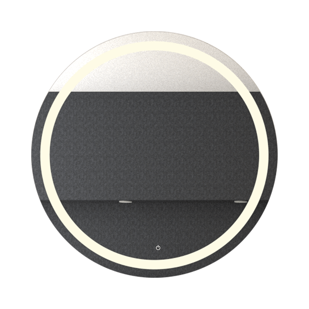 Espejo de Baño Malibu Plateado 80x80cm Redondo y con Iluminiación Led - Espejos de Baño | Bylmo