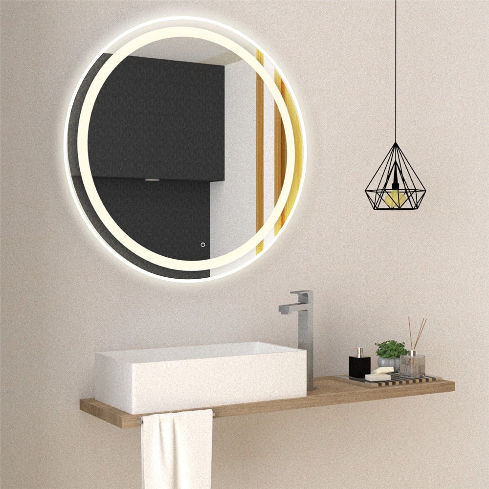 Espejo de Baño Malibu Plateado 80x80cm Redondo y con Iluminiación Led - Espejos de Baño | Bylmo