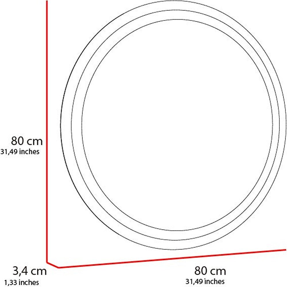 Espejo de Baño Malibu Plateado 80x80cm Redondo y con Iluminiación Led - Espejos de Baño | Bylmo