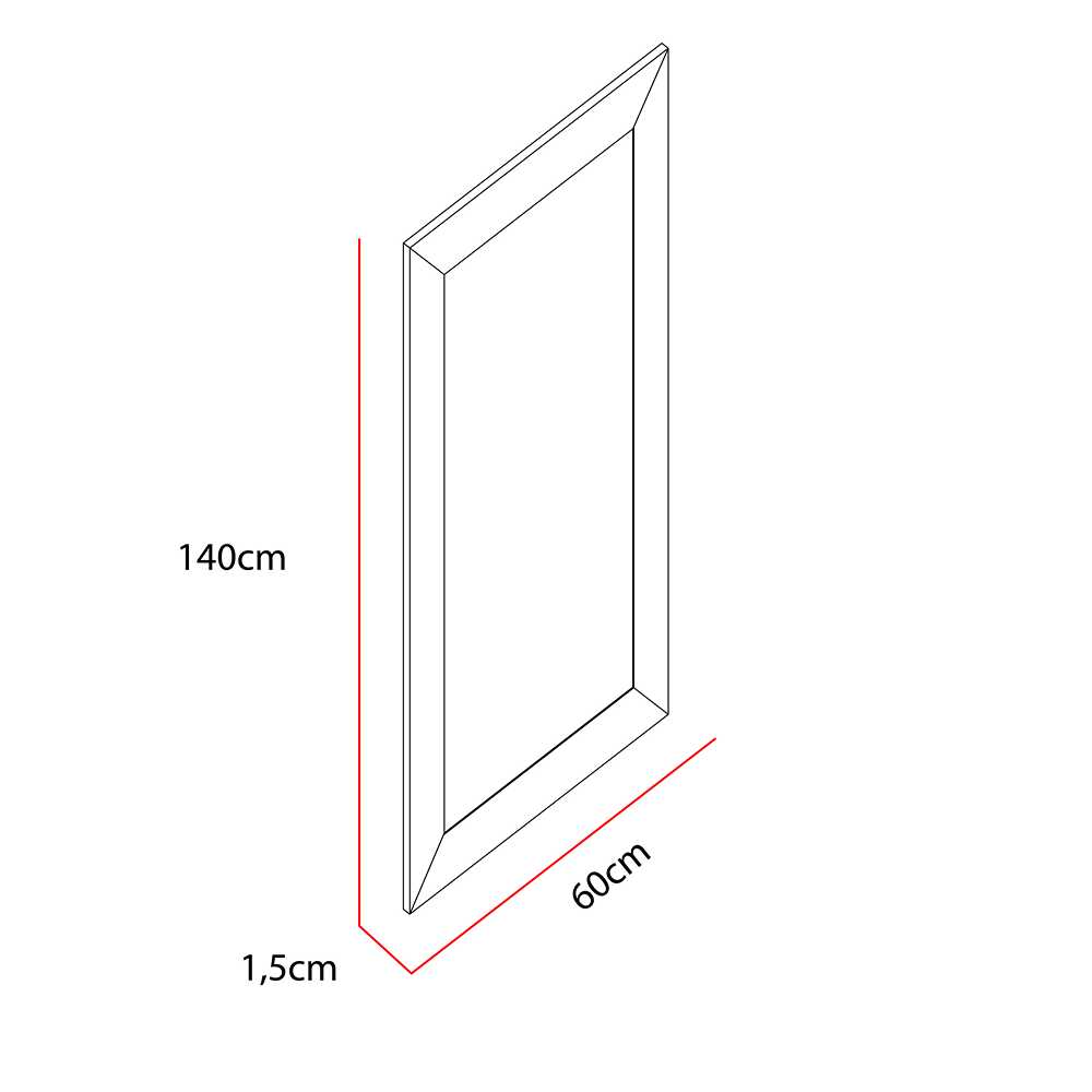 Espejo Marsala Rectangular 60 cm x 140 cm Plateado - Espejos Decorativos | Bylmo