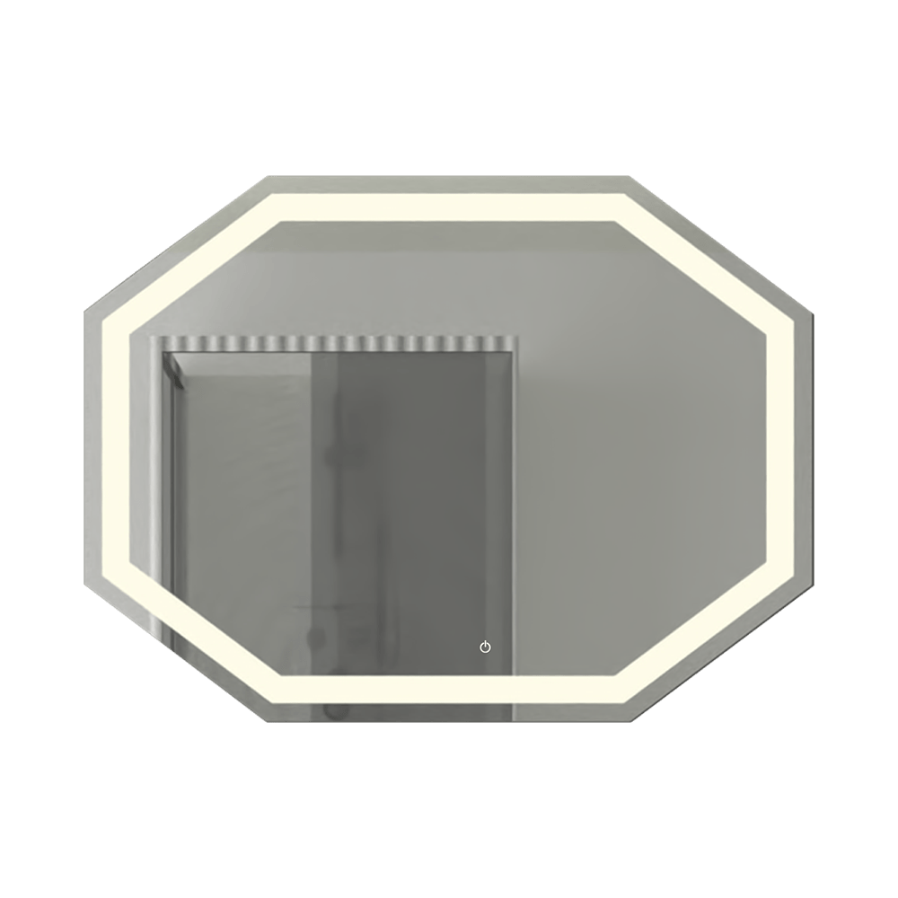 Espejo de Baño Mizu Plateado 80x60cm Octagonal y con Iluminiación Led - Espejos de Baño | Bylmo