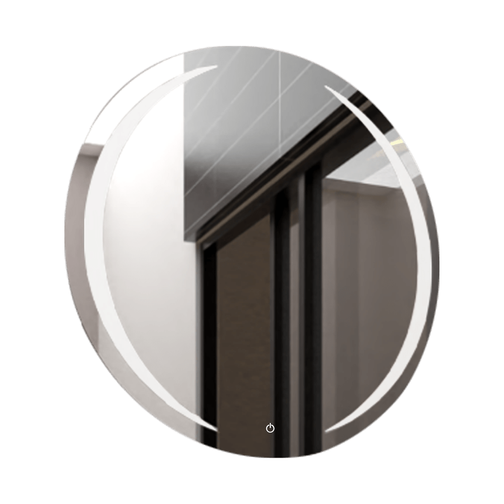 Espejo de Baño Oliver Plateado 70x70cm Redondo y con Iluminiación Led - Espejos de Baño | Bylmo