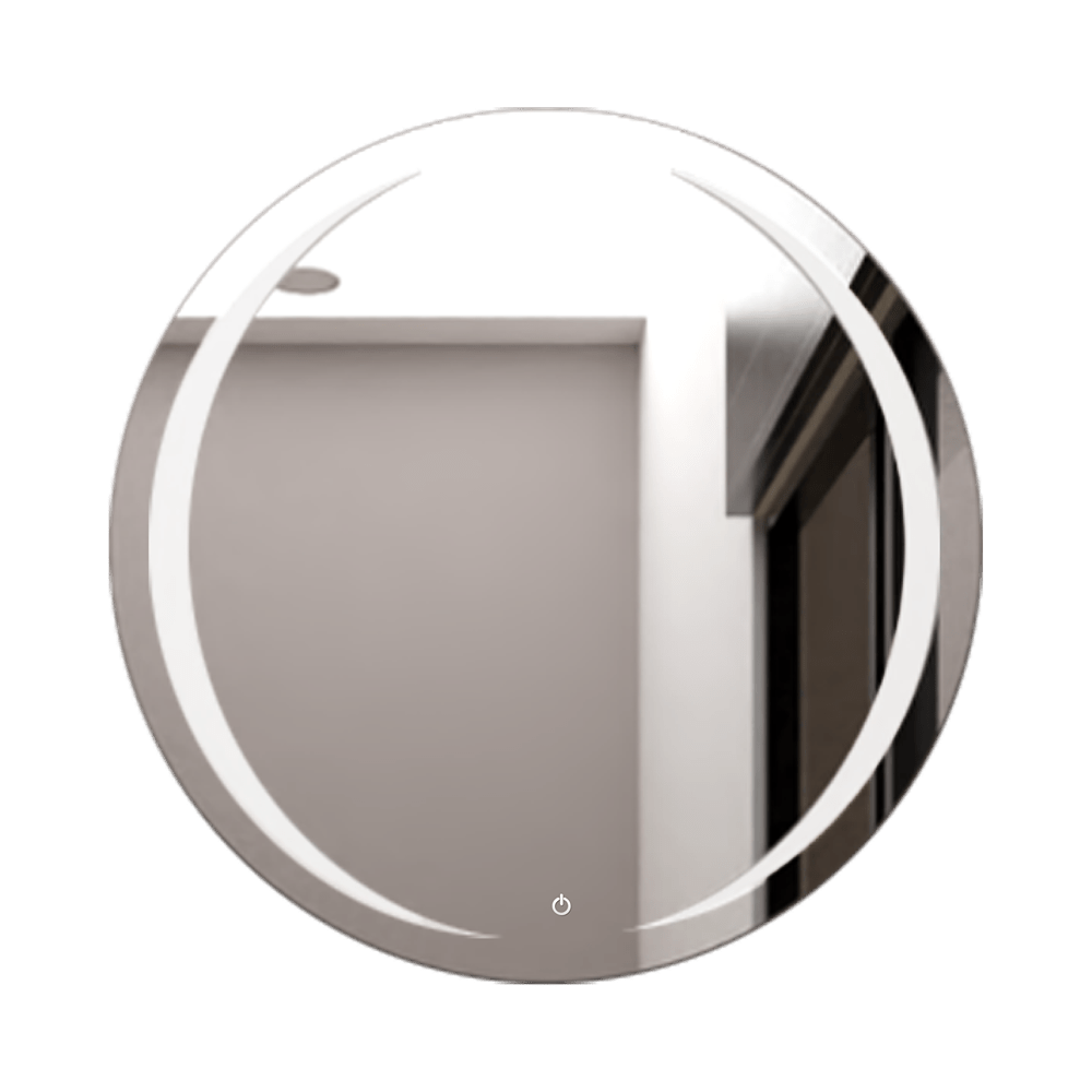 Espejo de Baño Oliver Plateado 70x70cm Redondo y con Iluminiación Led - Espejos de Baño | Bylmo