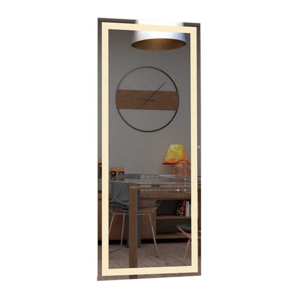 Espejo de Baño Tavira Plateado 50x130cm Rectangular y con Iluminiación Led - Espejos Decorativos | Bylmo