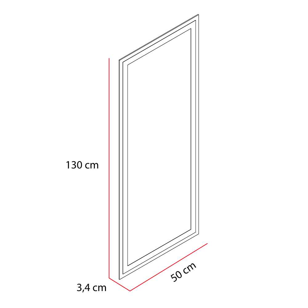 Espejo de Baño Tavira Plateado 50x130cm Rectangular y con Iluminiación Led - Espejos Decorativos | Bylmo