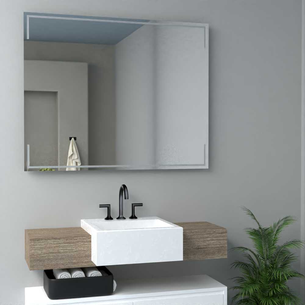 Espejo de Baño Terranova Plateado 80x100cm Rectangular - Espejos Decorativos | Bylmo