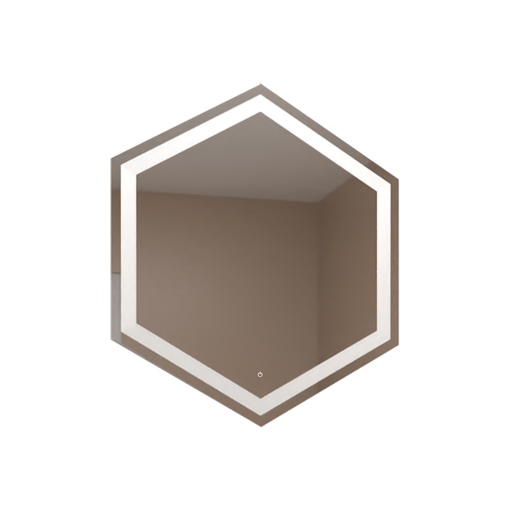Espejo de Baño Led Touch Wolf Plateado 70x70cm Hexagono con Sandblasting - Espejos de Baño | Bylmo