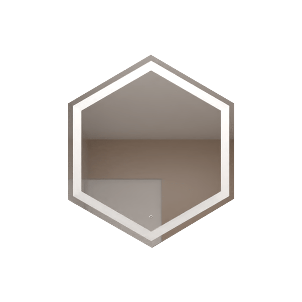 Espejo de Baño Led Touch Wolf Plateado 70x70cm Hexagono con Sandblasting - Espejos de Baño | Bylmo