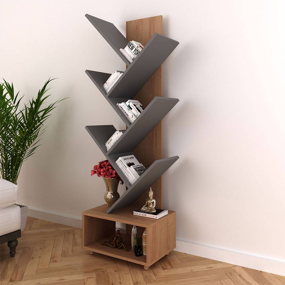 Biblioteca Gloria Almendra y Gris 49 cm - Bibliotecas | Bylmo