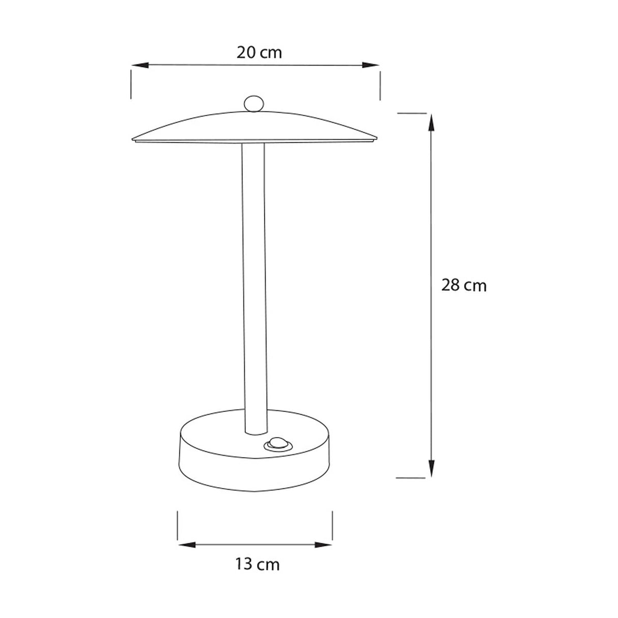Lámpara de Mesa Negro 20x30cm Decorativa con Luz Led Integrada - Iluminacion | Bylmo