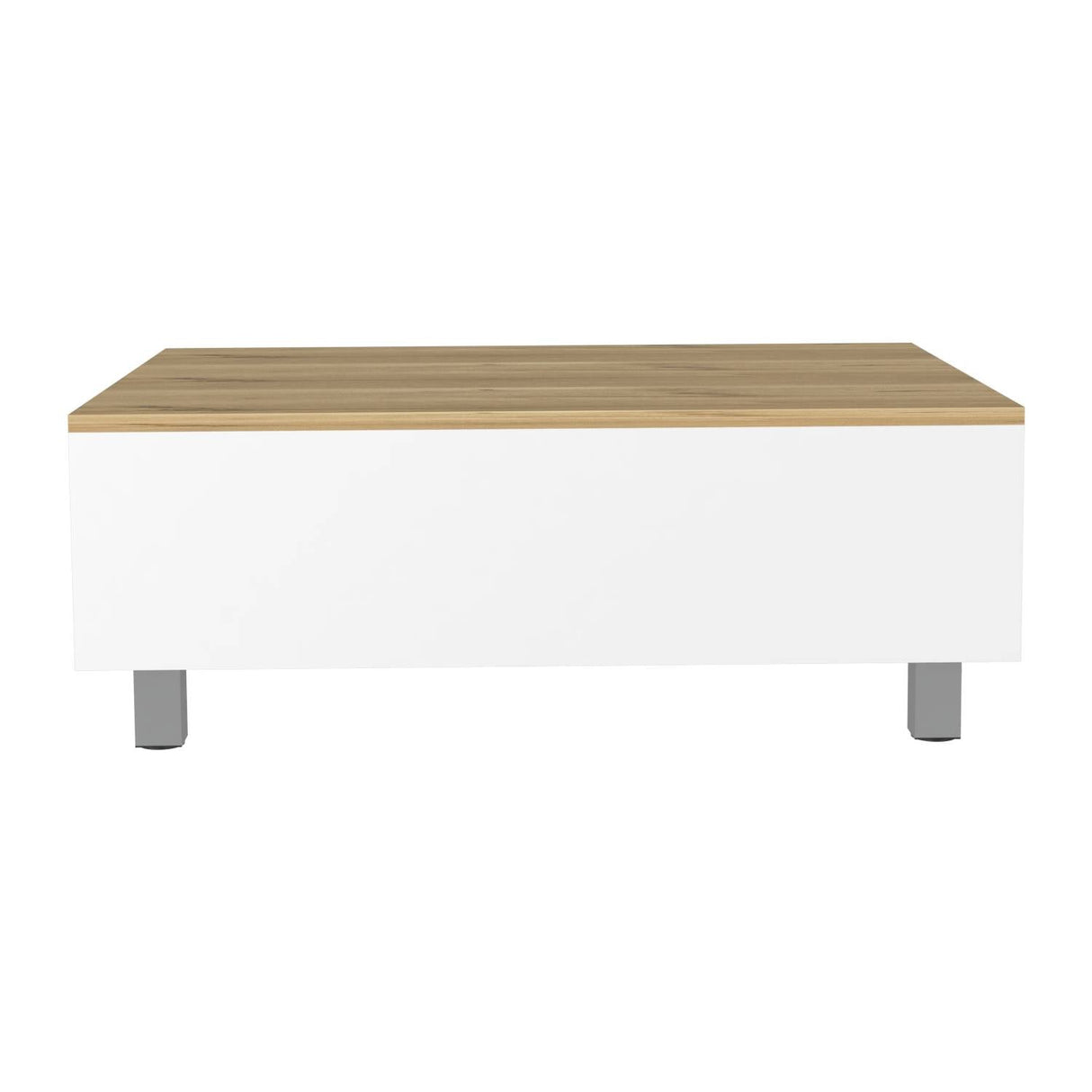 Mesa de Centro Gambia Blanco 80x29.75cm Rectangular con Patas y con Compartimientos - Mesas de Centro | Bylmo