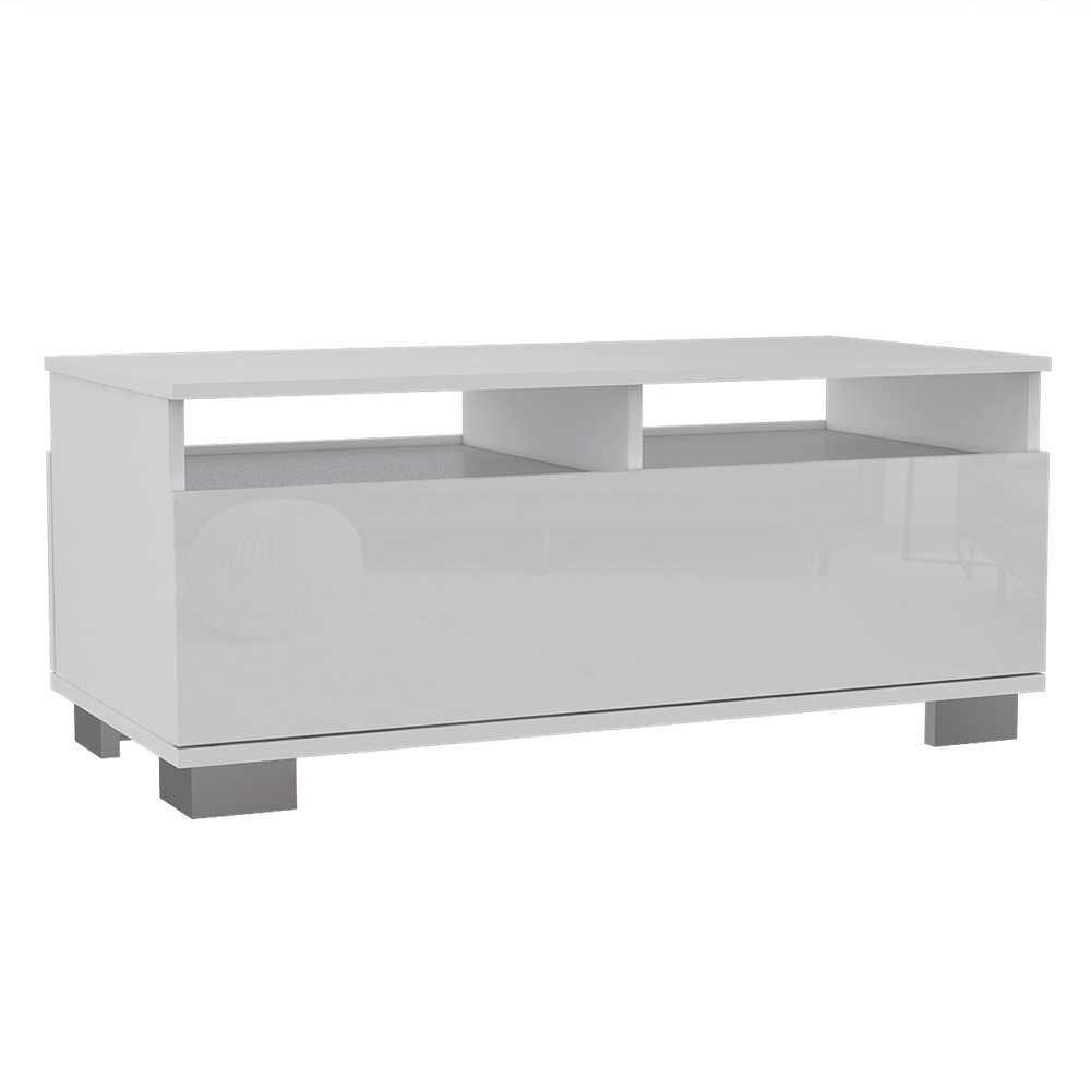 Mesa de Centro Aurora Blanco 100 cm con Dos Puertas - Mesas de Centro | Bylmo