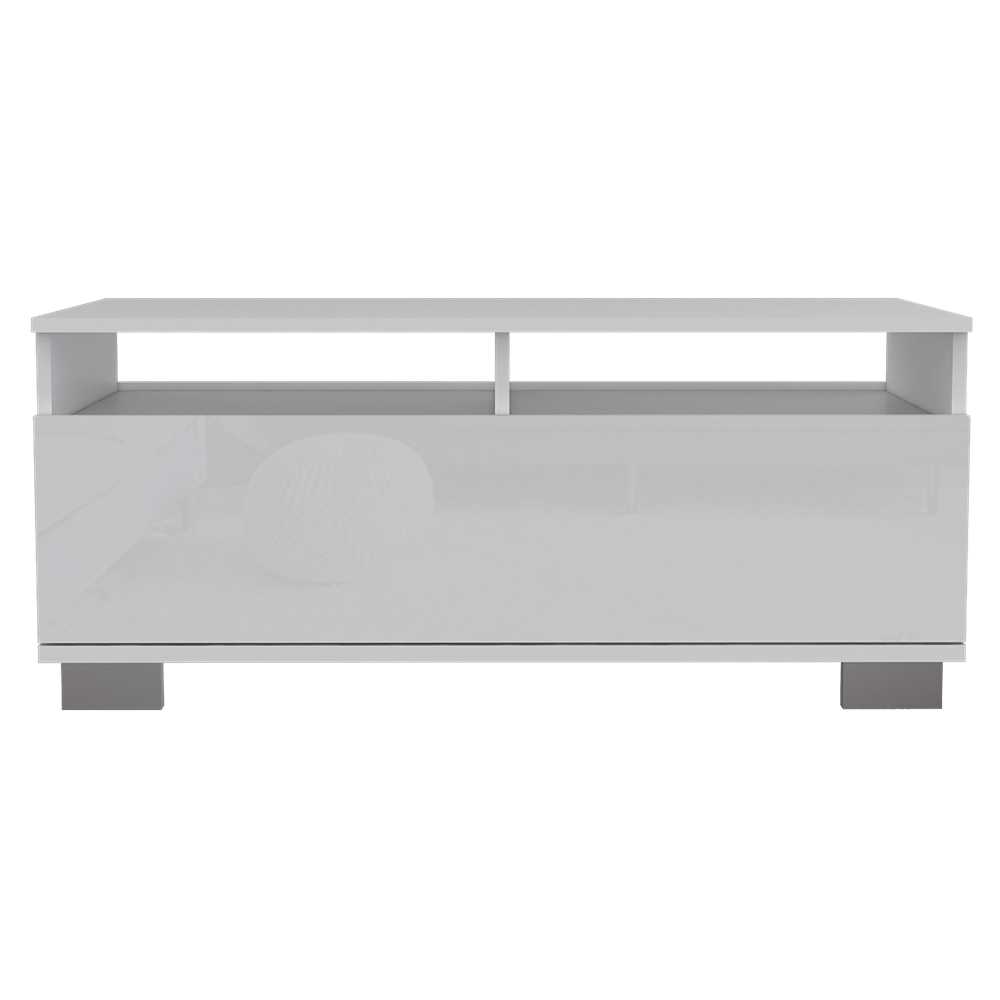 Mesa de Centro Aurora Blanco 100 cm con Dos Puertas - Mesas de Centro | Bylmo