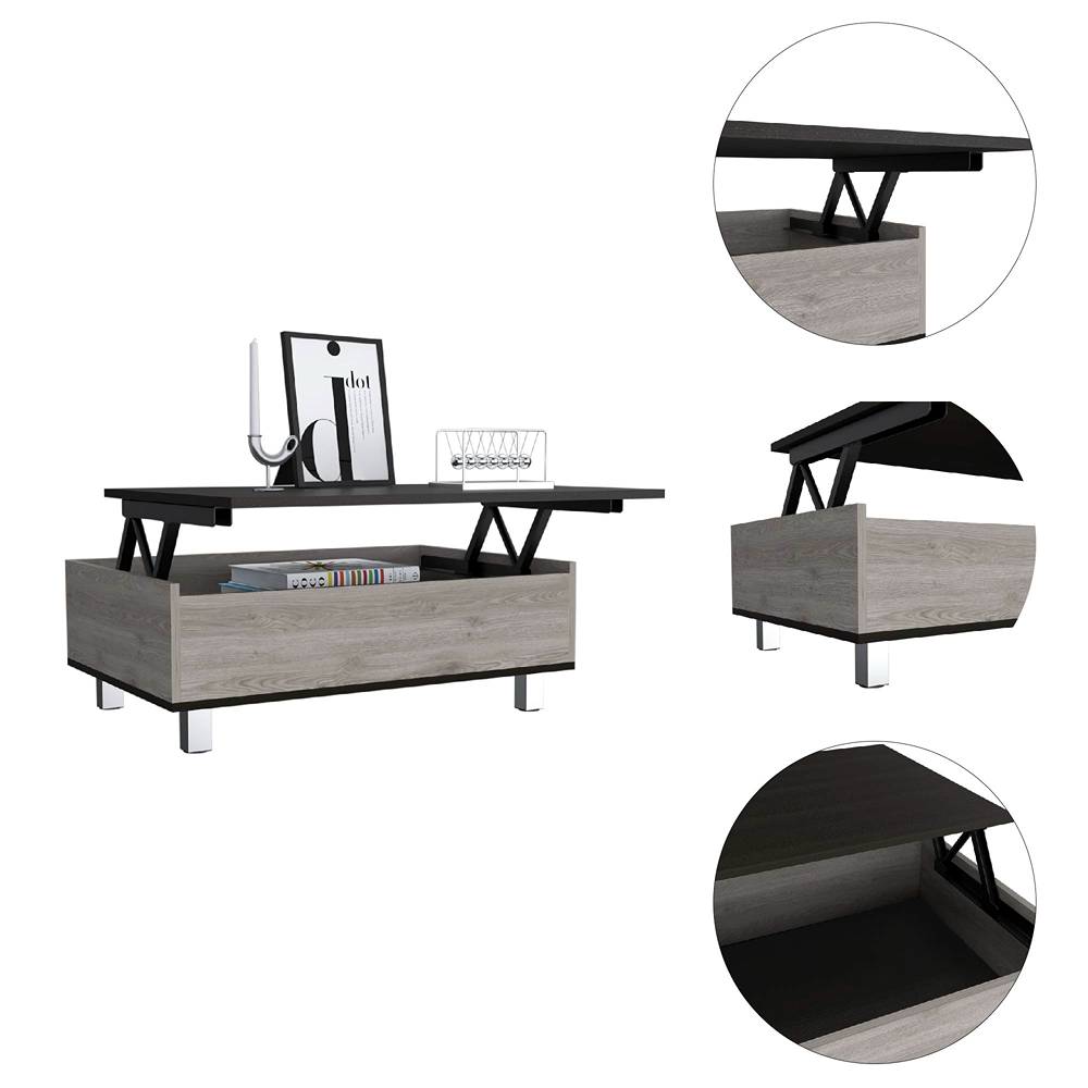 Mesa de Centro Ceniza 80x29cm Rectangular Transformable Con Patas - Mesas | Bylmo