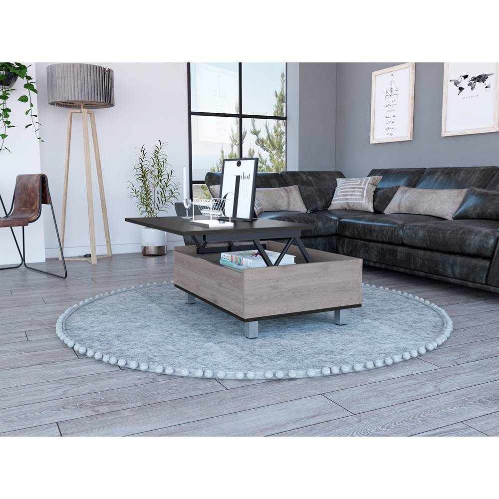 Mesa de Centro Ceniza 80x29cm Rectangular Transformable Con Patas - Mesas | Bylmo