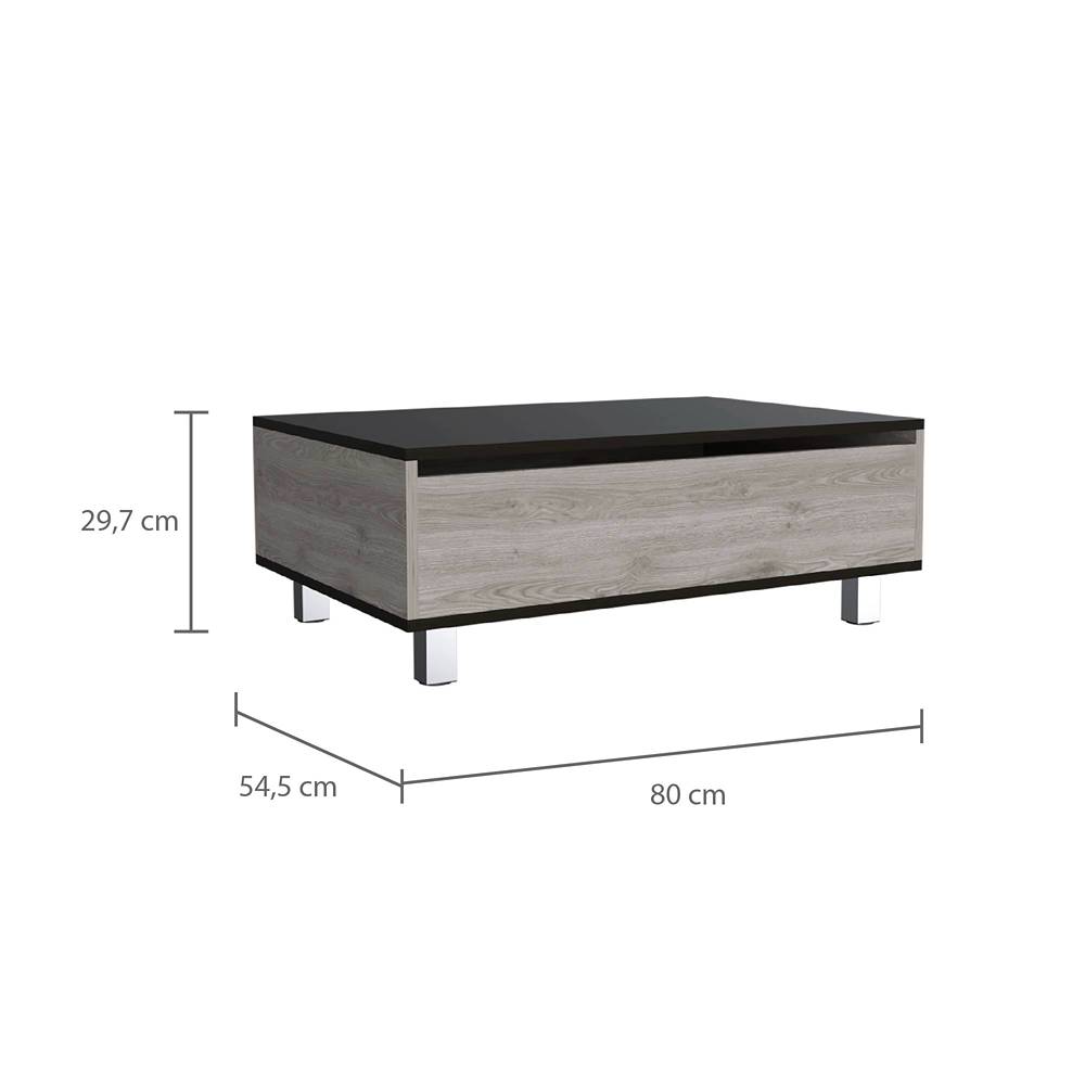 Mesa de Centro Ceniza 80x29cm Rectangular Transformable Con Patas - Mesas | Bylmo