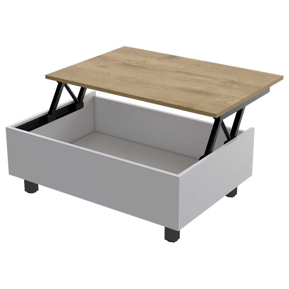 Mesa de Centro Gamba Blanco 80 cm Extensible - Mesas de Centro | Bylmo