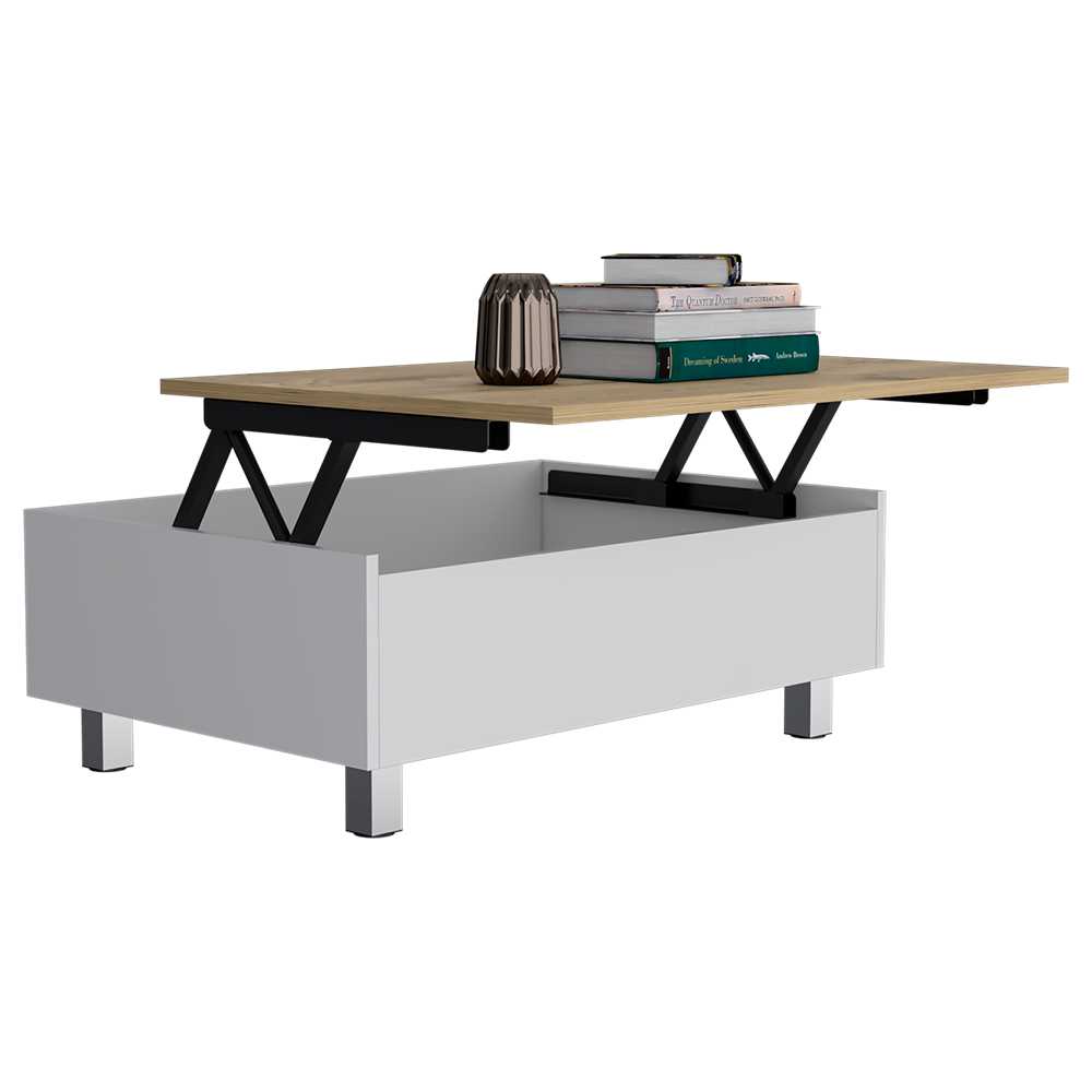 Mesa de Centro Gamba Blanco 80 cm Extensible - Mesas de Centro | Bylmo