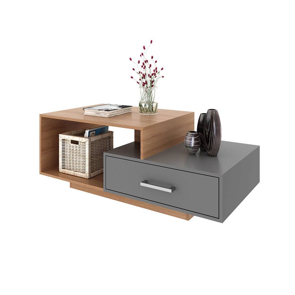 Mesa de Centro Mallorca Almendra 120x45cm Rectangular y con Compartimientos - Mesas | Bylmo