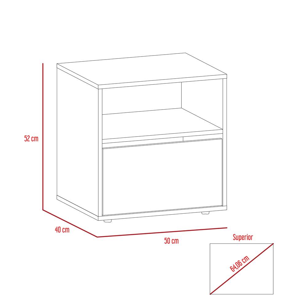 Mesa de Noche Galento Duna 50 cm con Una Puerta - Mesas de Noche | Bylmo