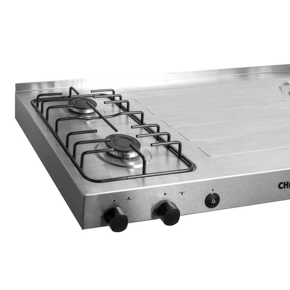 Mesón de Cocina Acero 120x6.7cm Para Lado Derecho con Estufa y Pozuelo - Muebles Inferiores | Bylmo