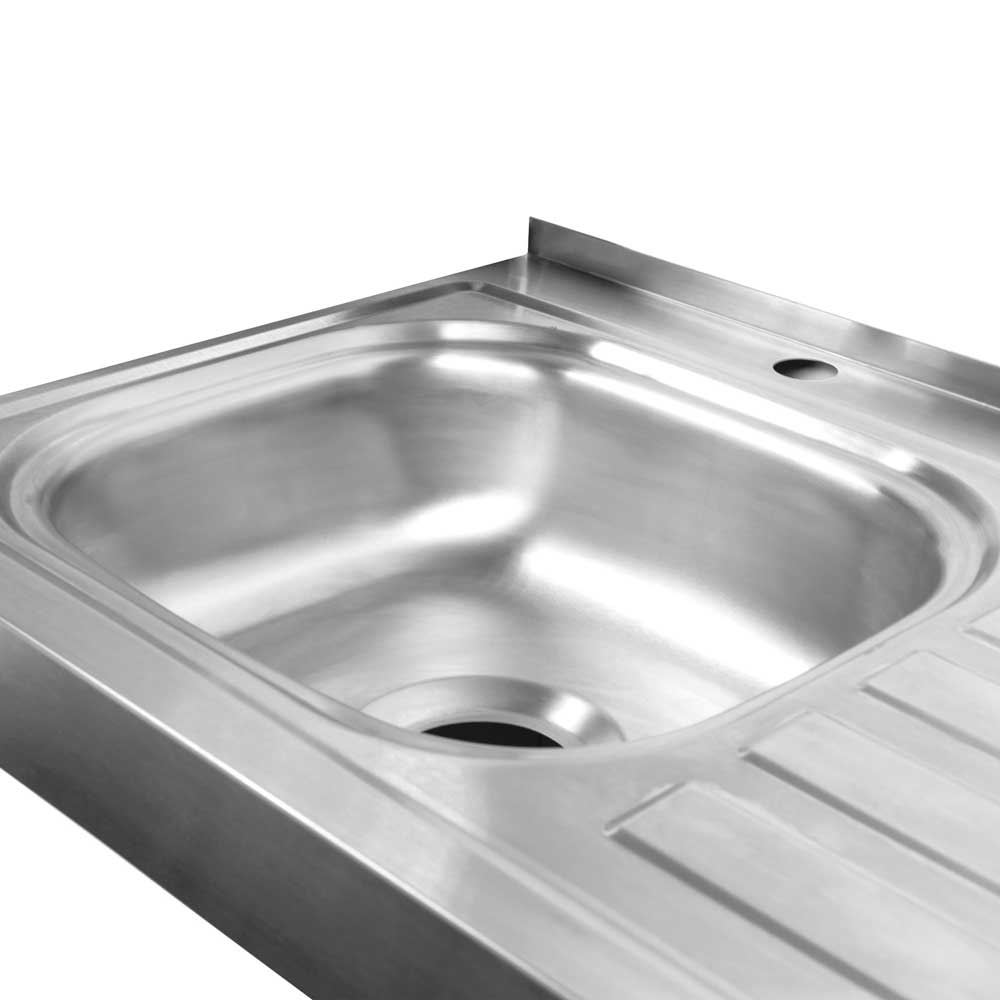 Mesón de Cocina Acero 120x6.7cm Para Lado Izquierdo con Pozuelo y Estufa - Muebles Inferiores | Bylmo