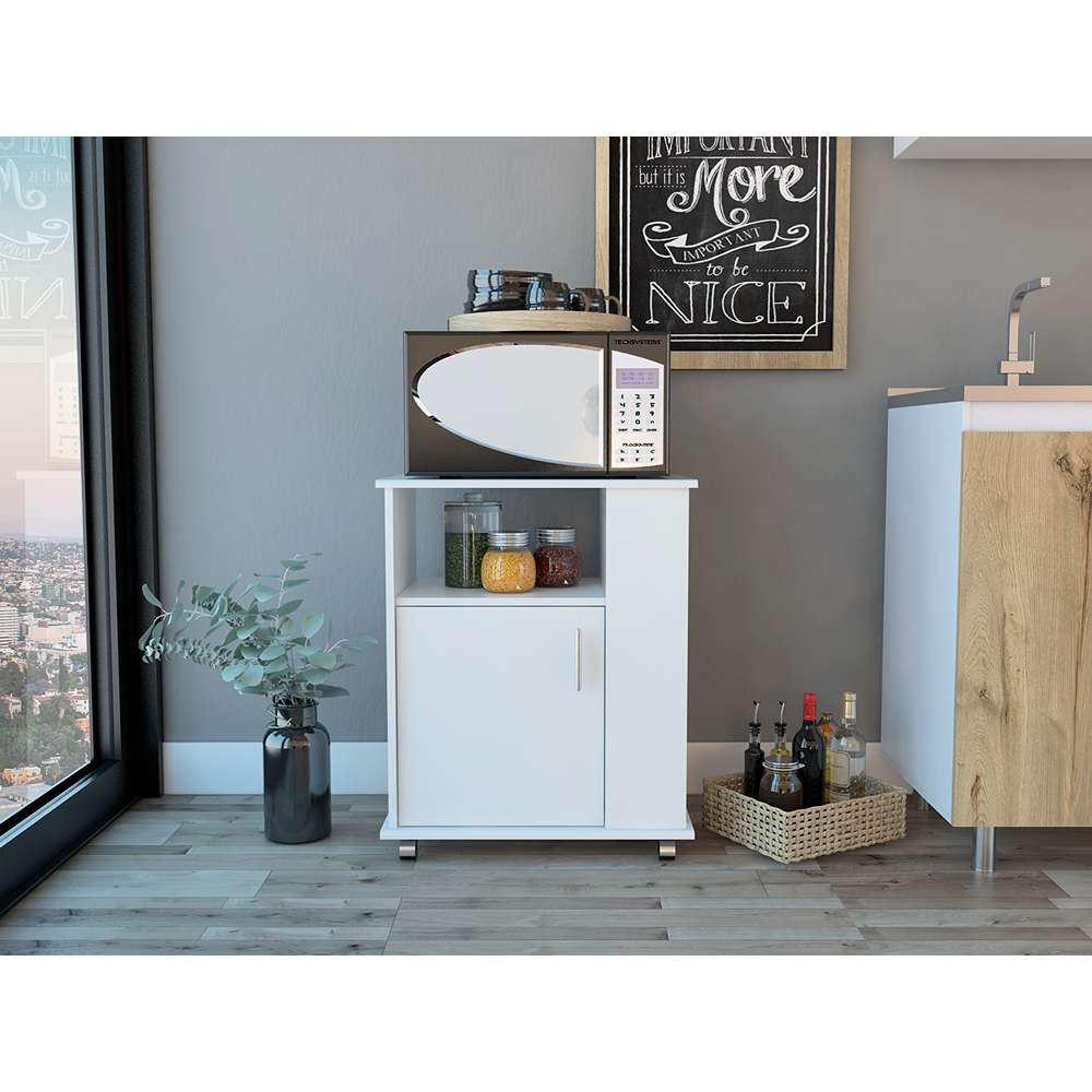 Módulo Para Microondas Kat Blanco 60 cm con Entrepaños - Alacenas y Muebles Microondas | Bylmo