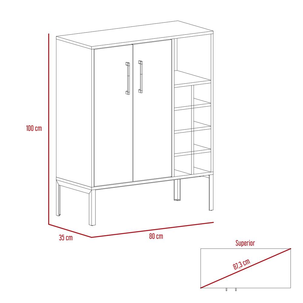 Bar Soho Duna 80 cm con Dos Puertas - Bares | Bylmo