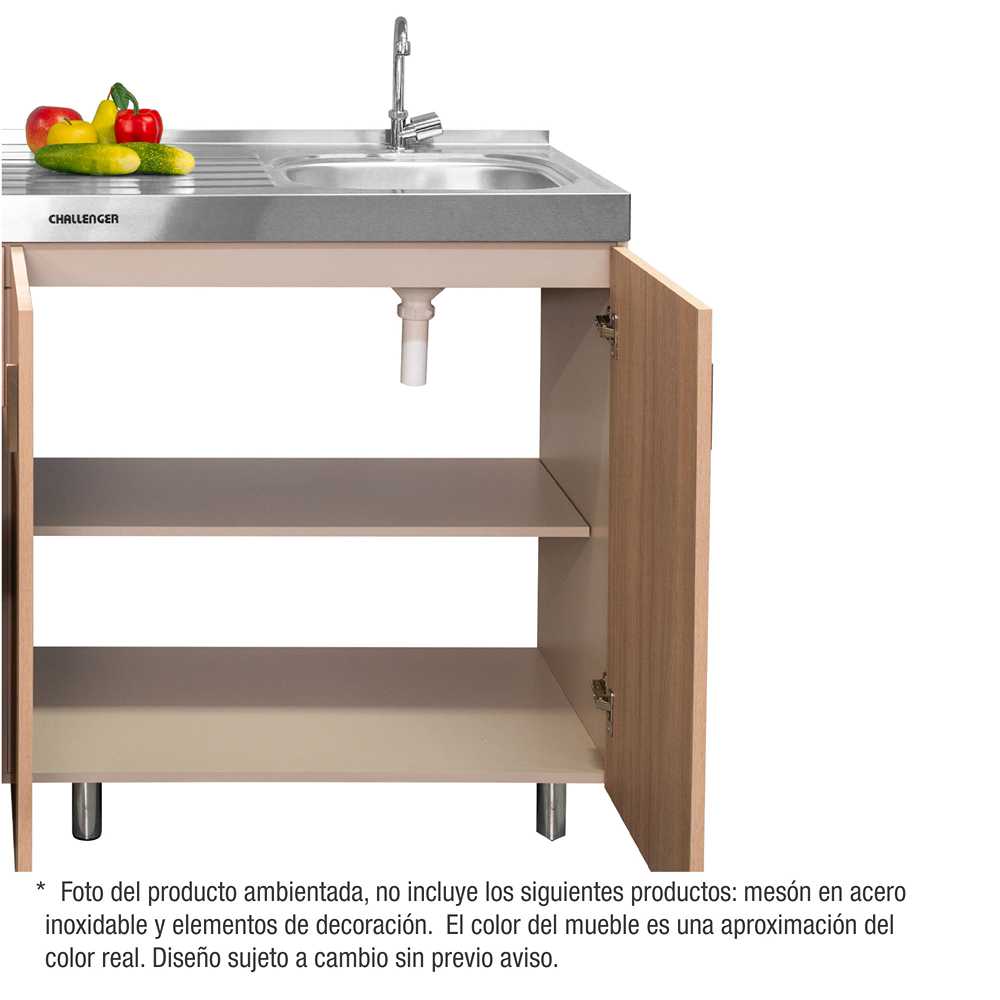 Mueble Inferior con Tres Puertas y Tres Cajones Louis Amber 180 cm - Muebles Inferiores | Bylmo