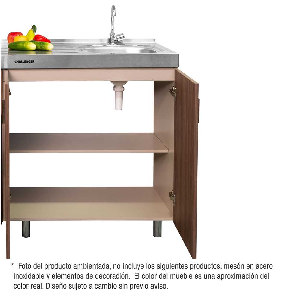 Mueble Inferior con Tres Puertas y Tres Cajones Louis Dark 180 cm - Muebles Inferiores | Bylmo