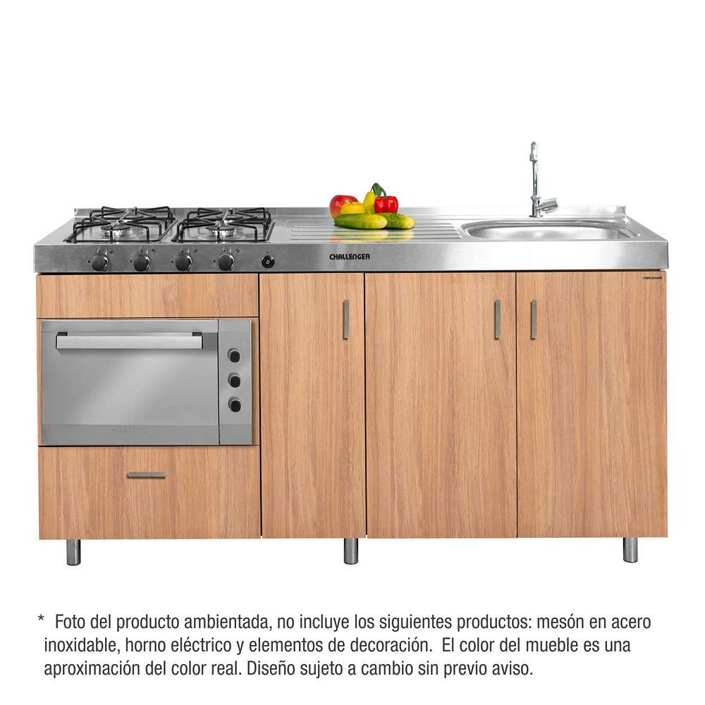 Mueble Inferior con Tres Puertas y Un Cajón Sansa Amber 180 cm - Muebles Inferiores | Bylmo