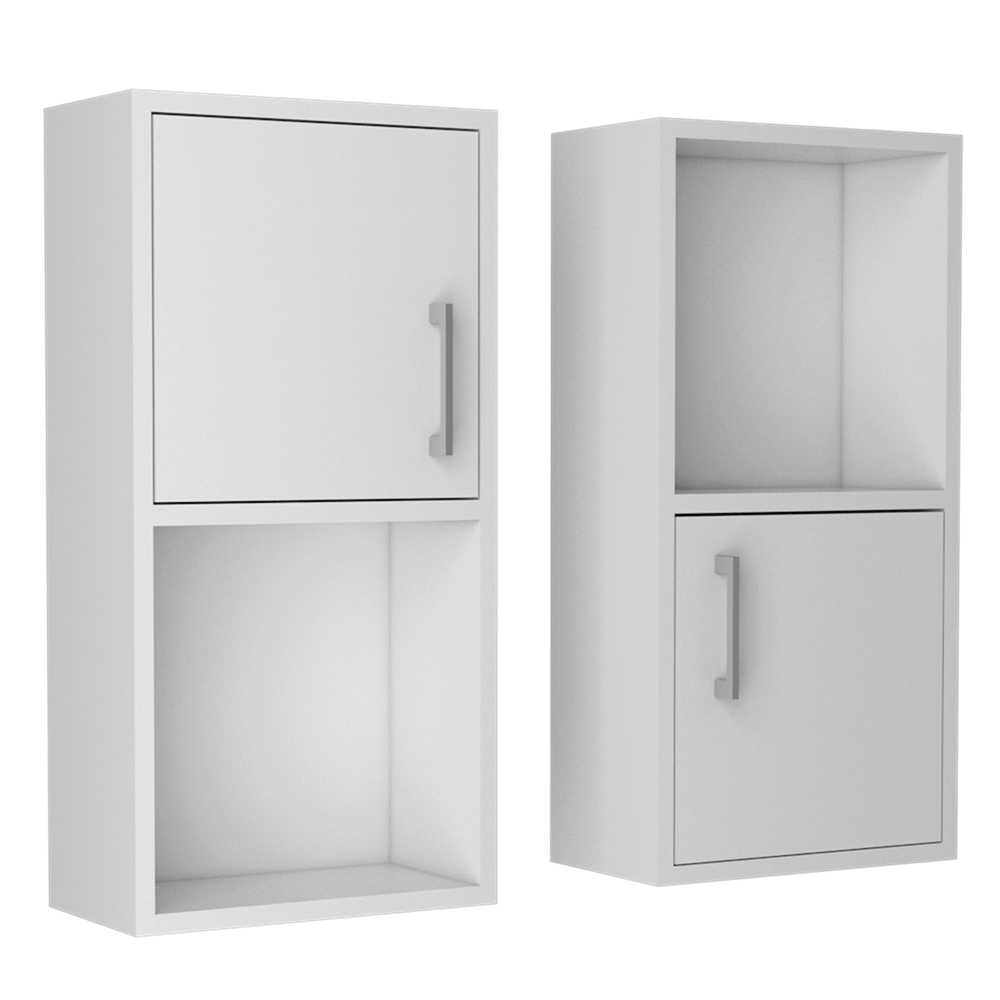 Set x 2 Gabinetes de Baño Rectangular Bath Blanco 30x30cm sin Espejo y con Dos Puertas - Muebles para Baño | Bylmo